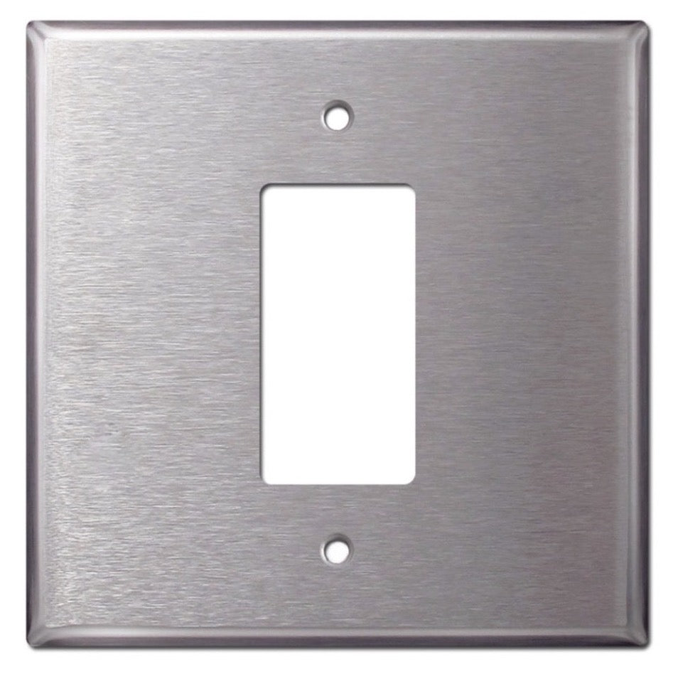 Oversized Light Switch Plate 5.5” Jumbo 2 Gang 1 Centered Extra Large Size White Smooth Wall Outlet Blank One Single Rocker Double Gang Rocker Metal Cover