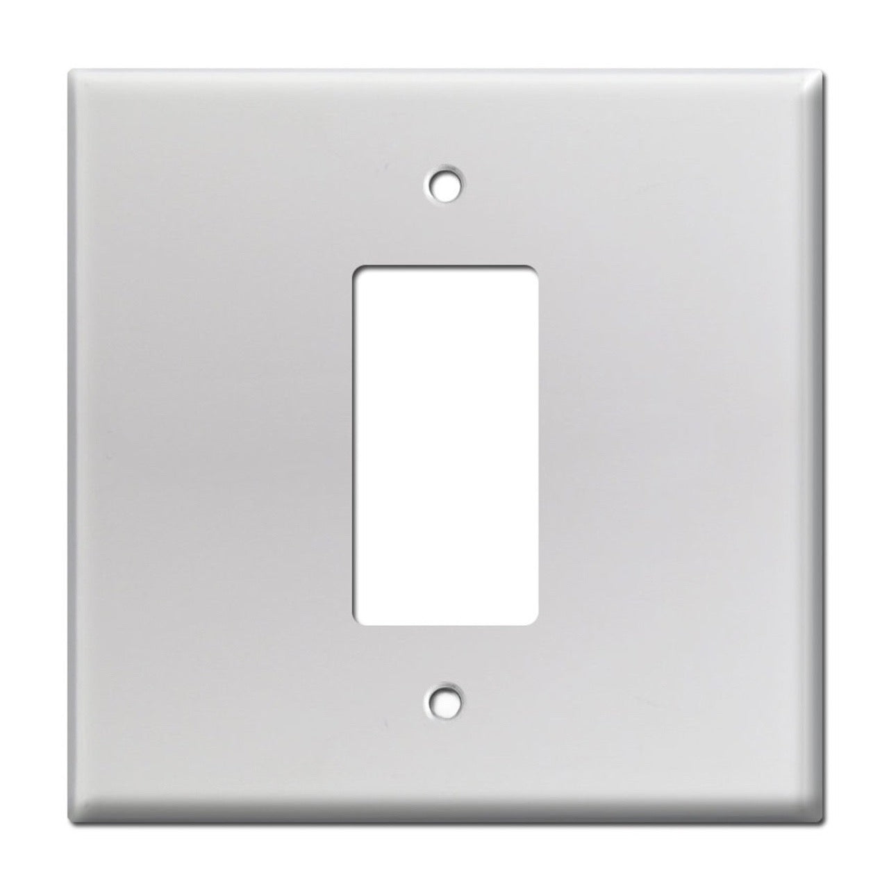 Oversized Light Switch Plate 5.5” Jumbo 2 Gang 1 Centered Extra Large Size White Smooth Wall Outlet Blank One Single Rocker Double Gang Rocker Metal Cover