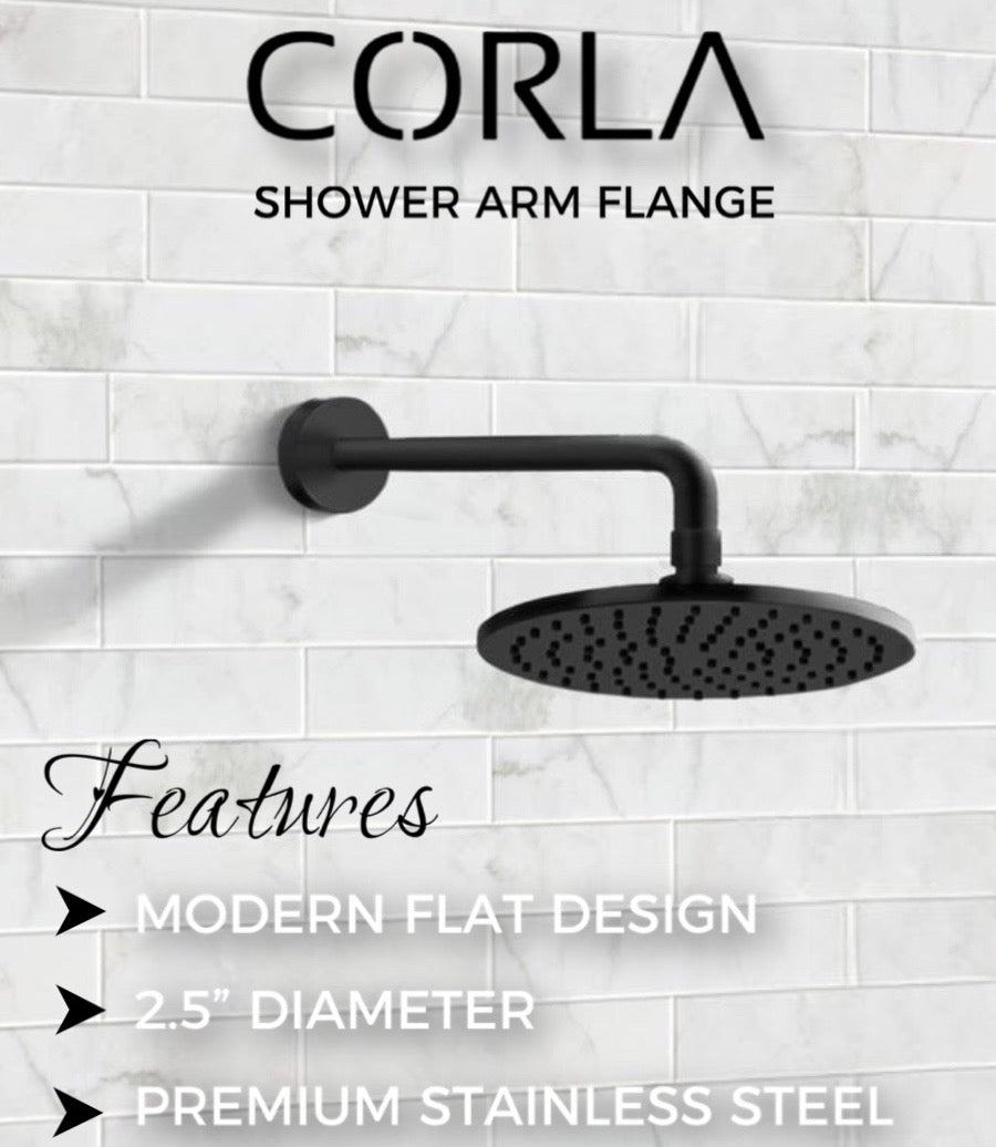 Corla 2PC Shower Arm Flange 2.5” Round | Modern Universal Escutcheon Replacement Cover Plate