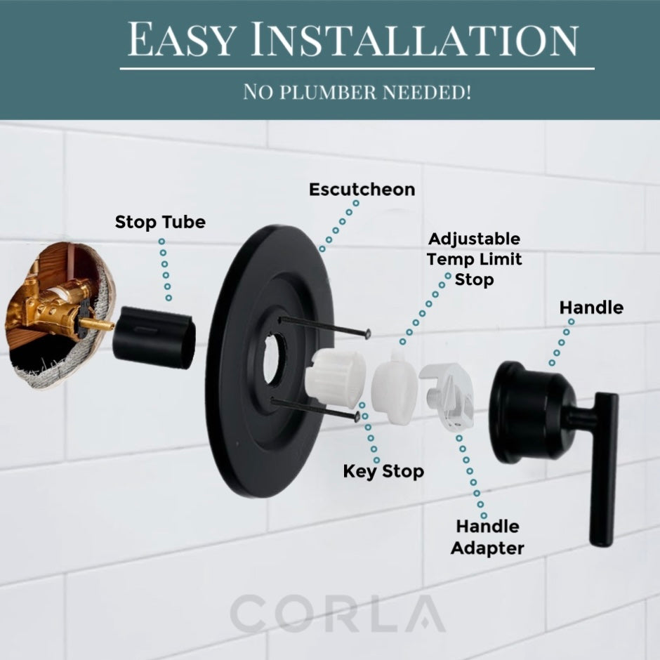 Posi Temp Shower Trim Replacement for Moen Gibson Pressure-Balancing Modern One Handle Lever Kit