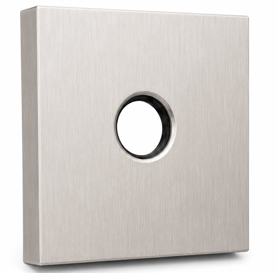 Corla 3.5" Shower Arm Flange Modern Extra Large Square Escutcheon Replacement Plate