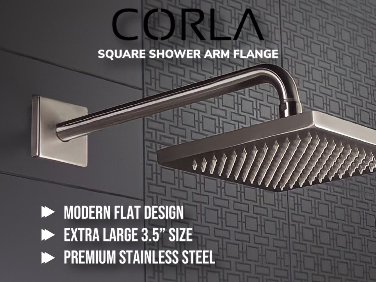 Corla 3.5" Shower Arm Flange Modern Extra Large Square Escutcheon Replacement Plate