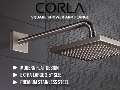 Corla 3.5" Shower Arm Flange Modern Extra Large Square Escutcheon Replacement Plate