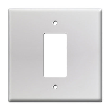 Oversized Light Switch Plate 5.5” Jumbo 2 Gang 1 Centered Extra Large Size White Smooth Wall Outlet Blank One Single Rocker Double Gang Rocker Metal Cover