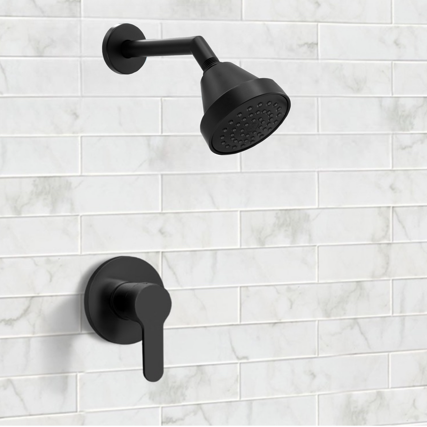 Corla Modern 7" Square Shape Shower Arm With Gasket Flange | Wall Mounted Stainless Steel Top Head Extension Replacement