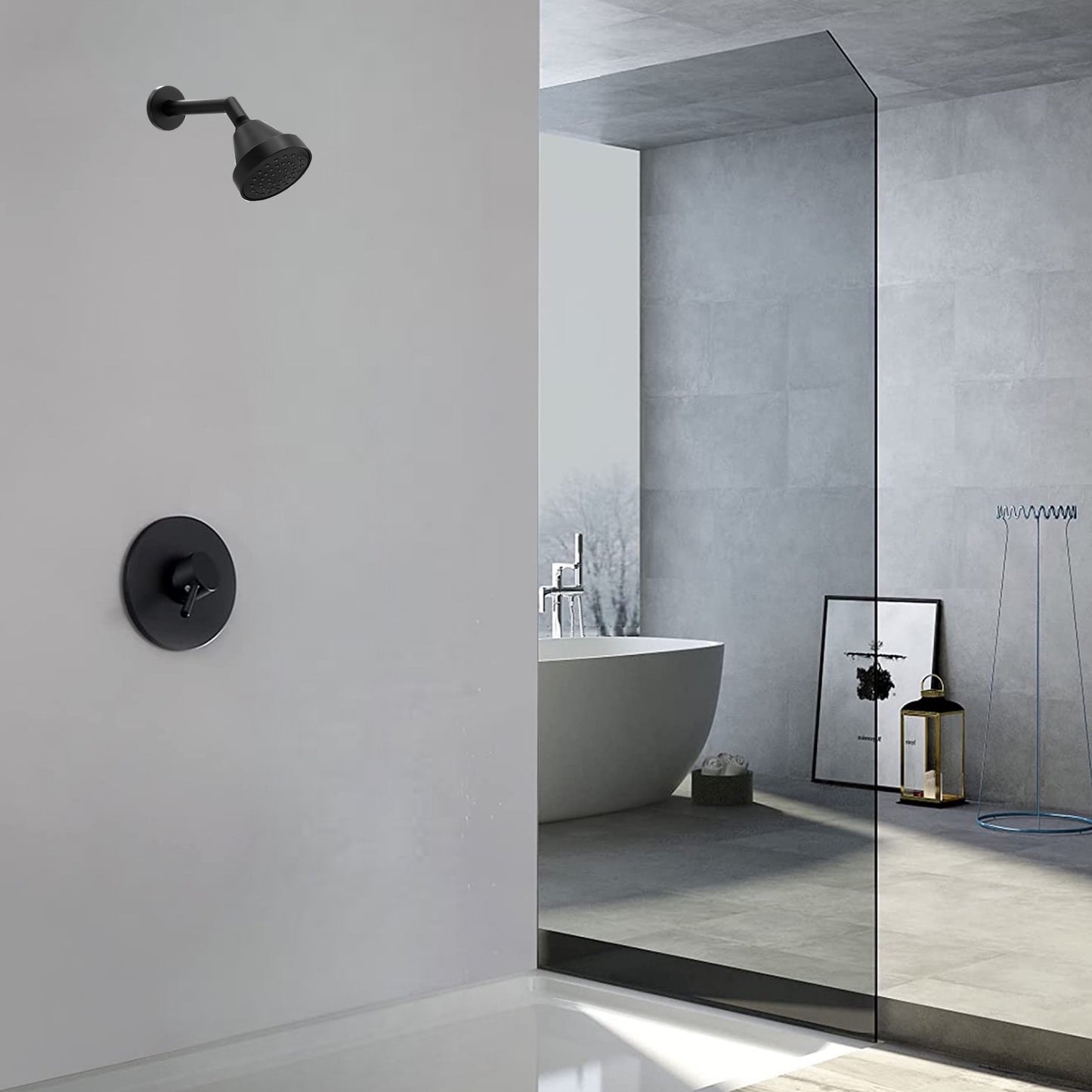Corla Modern 7" Square Shape Shower Arm With Gasket Flange | Wall Mounted Stainless Steel Top Head Extension Replacement