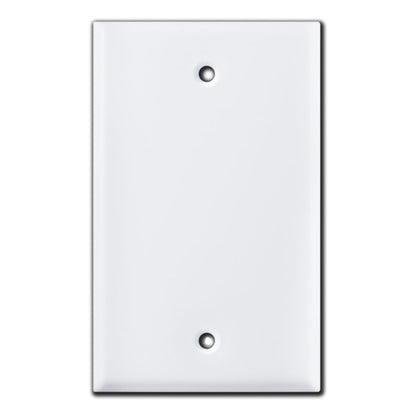 Corla Metal Switch Plate Triple Gang With Blank Outlet Light Cover 3 Gang 1 or 2 Blanks Center White Rocker Decorative Smooth Large Size for GFCI Receptacle