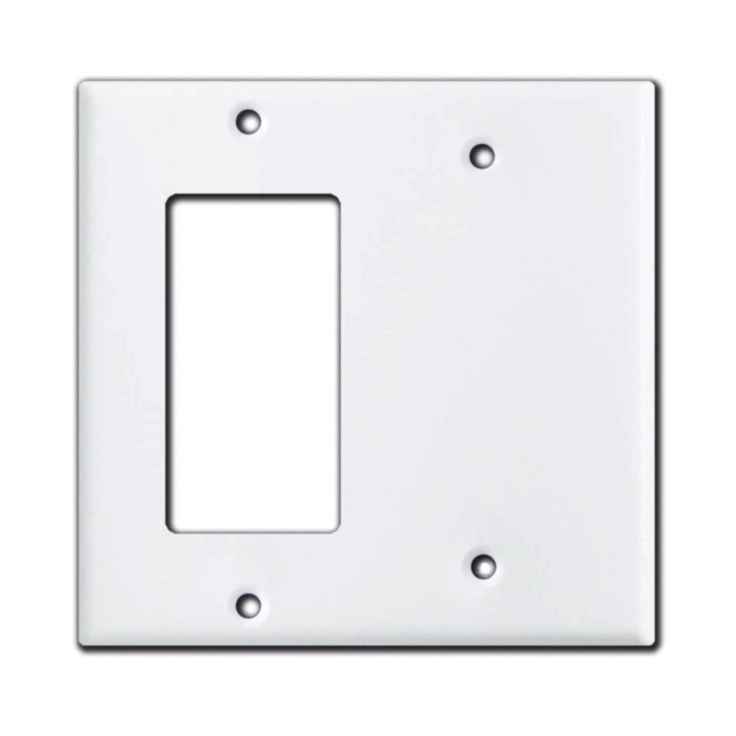 Metal Switch Plate Blank Outlet Light Cover Single and Double Gang White Rocker Decorative Smooth Large Size for GFCI Receptacle