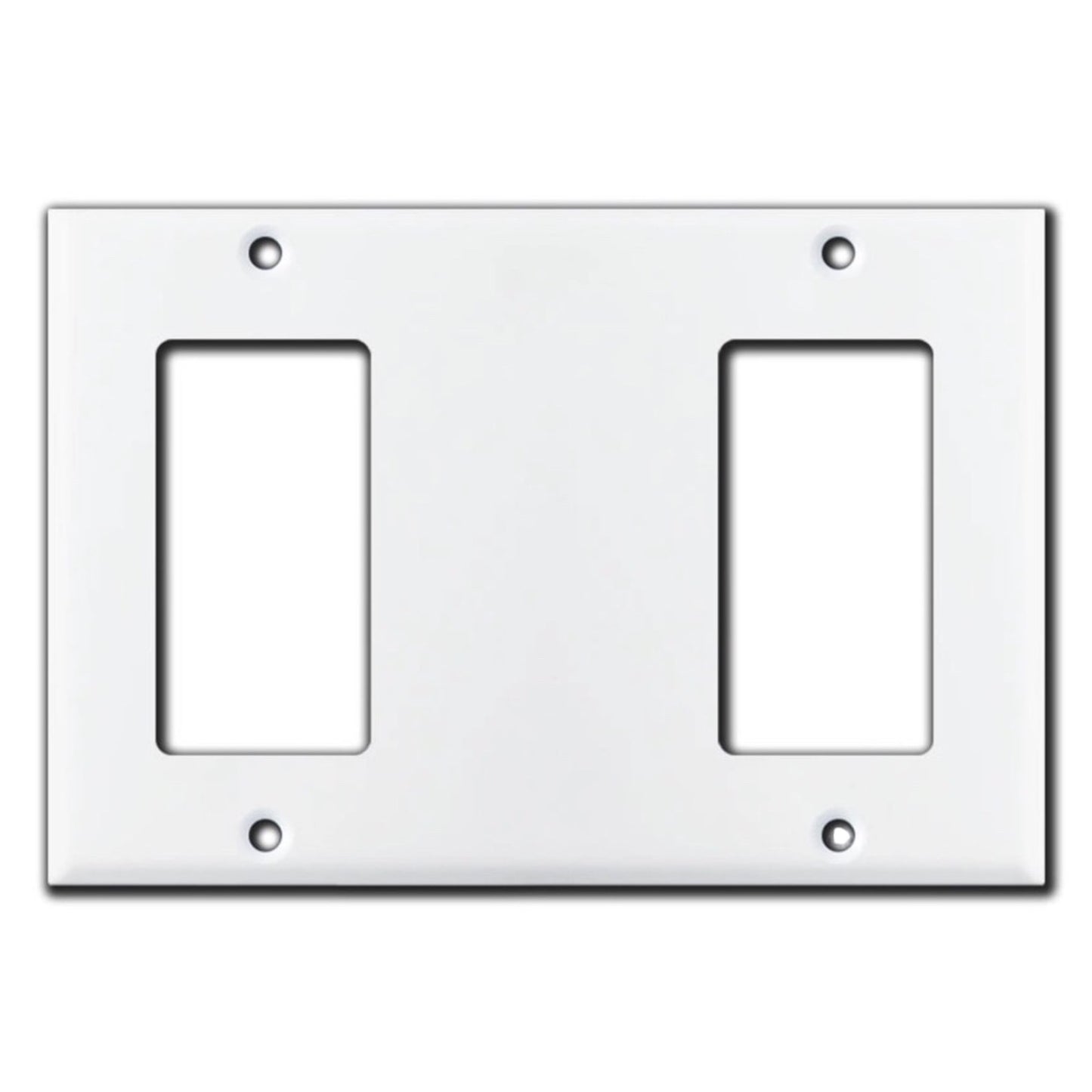 Corla Metal Switch Plate Triple Gang With Blank Outlet Light Cover 3 Gang 1 or 2 Blanks Center White Rocker Decorative Smooth Large Size for GFCI Receptacle