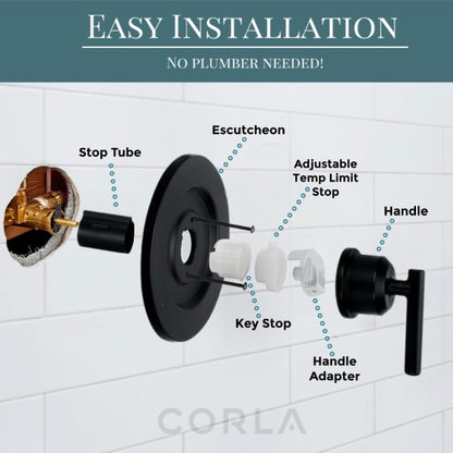 Posi Temp Shower Trim Replacement for Moen Gibson Pressure-Balancing Modern One Handle Lever Kit